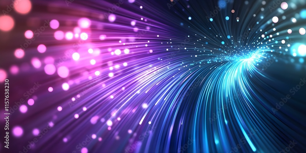 A vibrant abstract background with flowing lines and glowing dots in purple and blue hues, creating a dynamic, energetic effect. Concept Vibrant Abstract Art, Flowing Lines, Glowing Dots A vibrant abstract background with flowing lines and glowing dots in purple and blue hues, creating a dynamic, energetic effect. Concept Vibrant Abstract Art, Flowing Lines, Glowing Dots