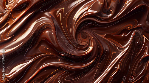 smooth melted chocolate background with brown liquid swirls, ideal for showcasing rich chocolate texture and dessert-related themes
