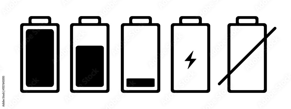 battery set icon Vertical vector illustration battery set icon Vertical vector illustration