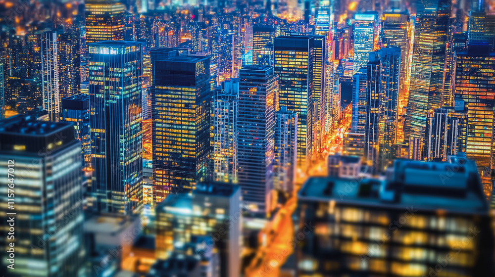 Obraz premium Smart digital Innovation city with connection network reciprocity over the cityscape. of future smart wireless digital city and social media networking systems that connects people with in city