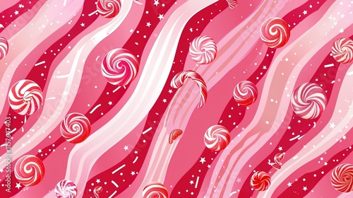 Sweet candy stripe pattern wallpaper