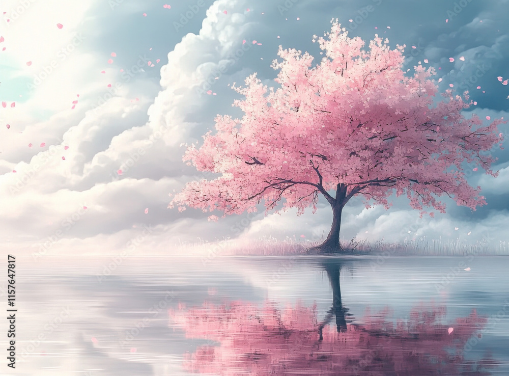Artwork featuring fantasy surreal landscapes in pastel colors 

