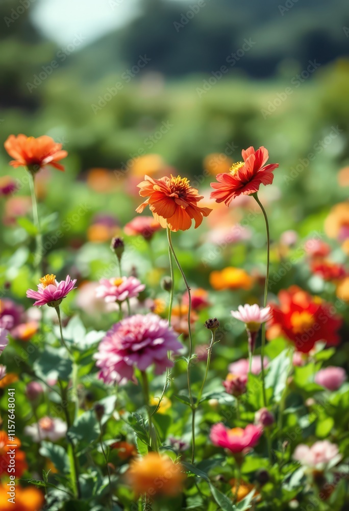 Vibrant wildflowers in a sunlit meadow. Perfect for Spring, Easter, Mother's Day, and summer celebrations. Great for greeting cards and invitations. Vibrant wildflowers in a sunlit meadow. Perfect for Spring, Easter, Mother's Day, and summer celebrations. Great for greeting cards and invitations.
