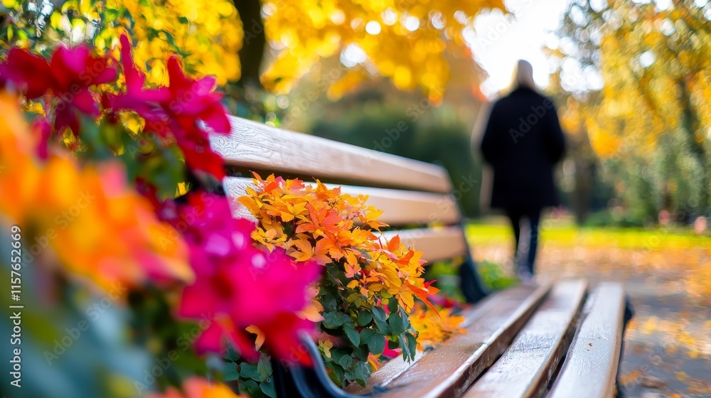 Obraz premium Peaceful Park Scene with Colorful Flowers