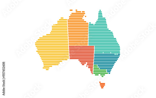 Australia colorful map vector illustration
