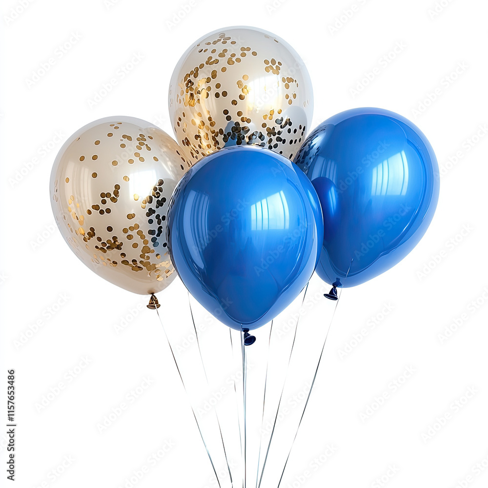 colorful balloons isolated on white