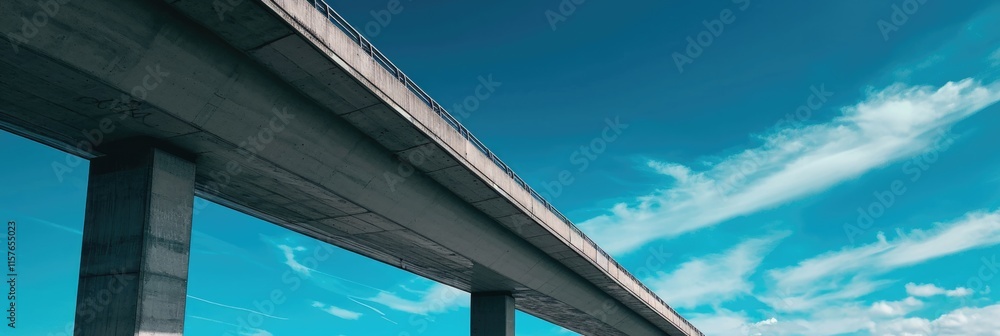 Fototapeta premium Modern Bridge: A Perspective on Civil Engineering and Urban Connectivity