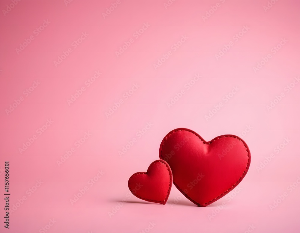 red hearts on a pink background valentine's day celebration theme concept red hearts on a pink background valentine's day celebration theme concept