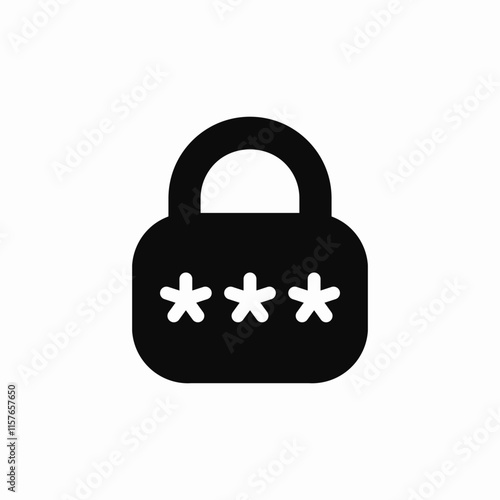 lock password icon sign vector