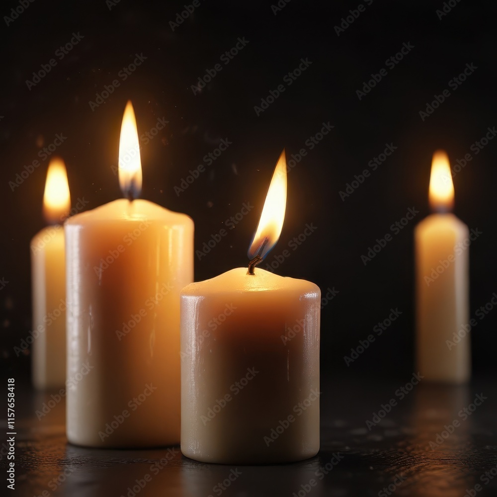 Soft light from candle flame on dark background, candle light, warm glow, candlelight Soft light from candle flame on dark background, candle light, warm glow, candlelight