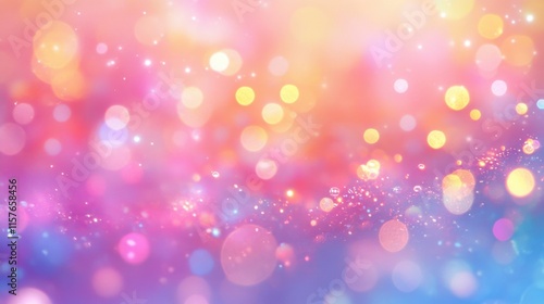 Colorful abstract background with glowing bubbles and lights creating a vibrant atmosphere at nighttime