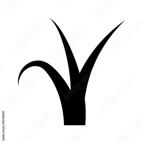 Vector grass silhouette. Decorative design elements