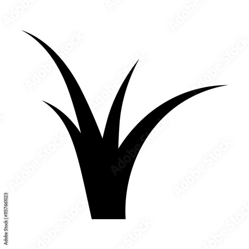 Vector grass silhouette. Decorative design elements