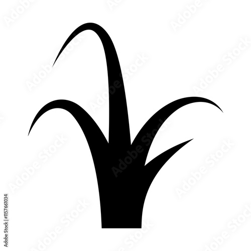 Vector grass silhouette. Decorative design elements
