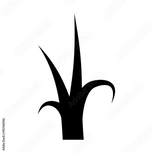 Vector grass silhouette. Decorative design elements