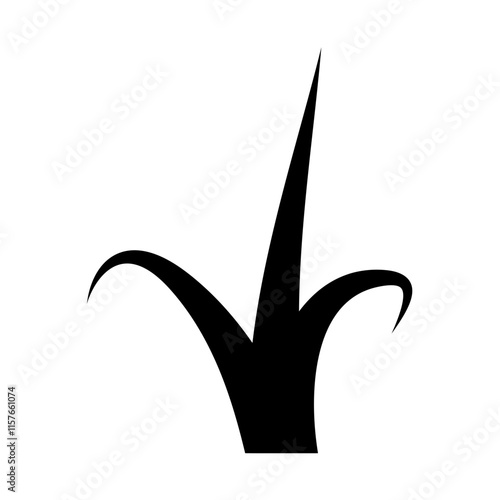 Vector grass silhouette. Decorative design elements