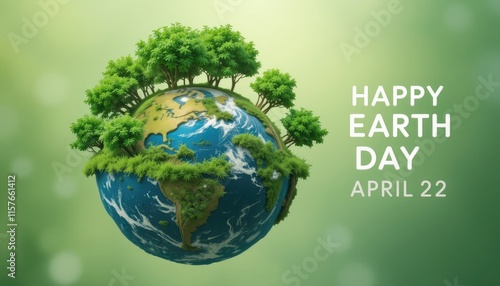 Happy Earth Day Planet Earth Green Trees photo