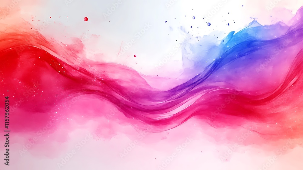 Abstract Colorful Waves Flowing Gently Across White Background Abstract Colorful Waves Flowing Gently Across White Background