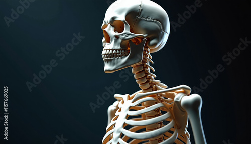 Detailed 3D Human Skeleton Anatomy Illustration photo