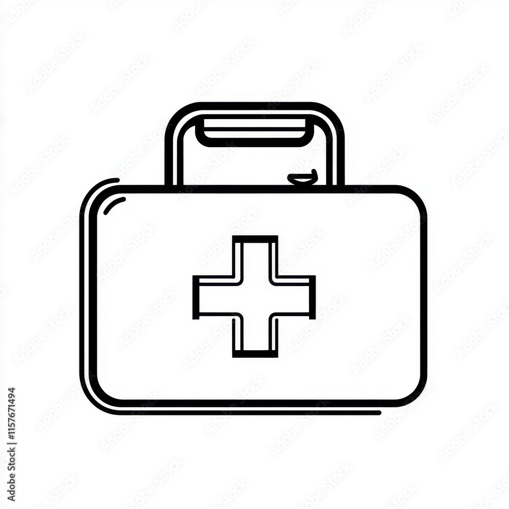 A simple line drawing of a first aid kit, symbolizing health and safety. A simple line drawing of a first aid kit, symbolizing health and safety.