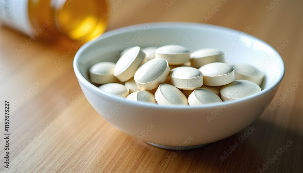 Close-up of vitamins in a bowl Close-up of vitamins in a bowl