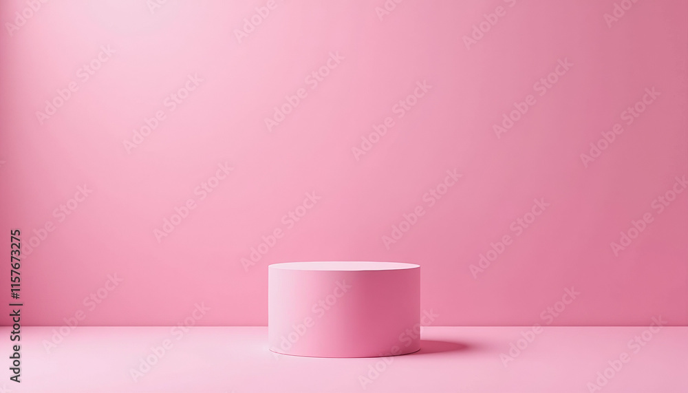 Pink Cylinder Display Stand - Minimalist Product Presentation Pink Cylinder Display Stand - Minimalist Product Presentation