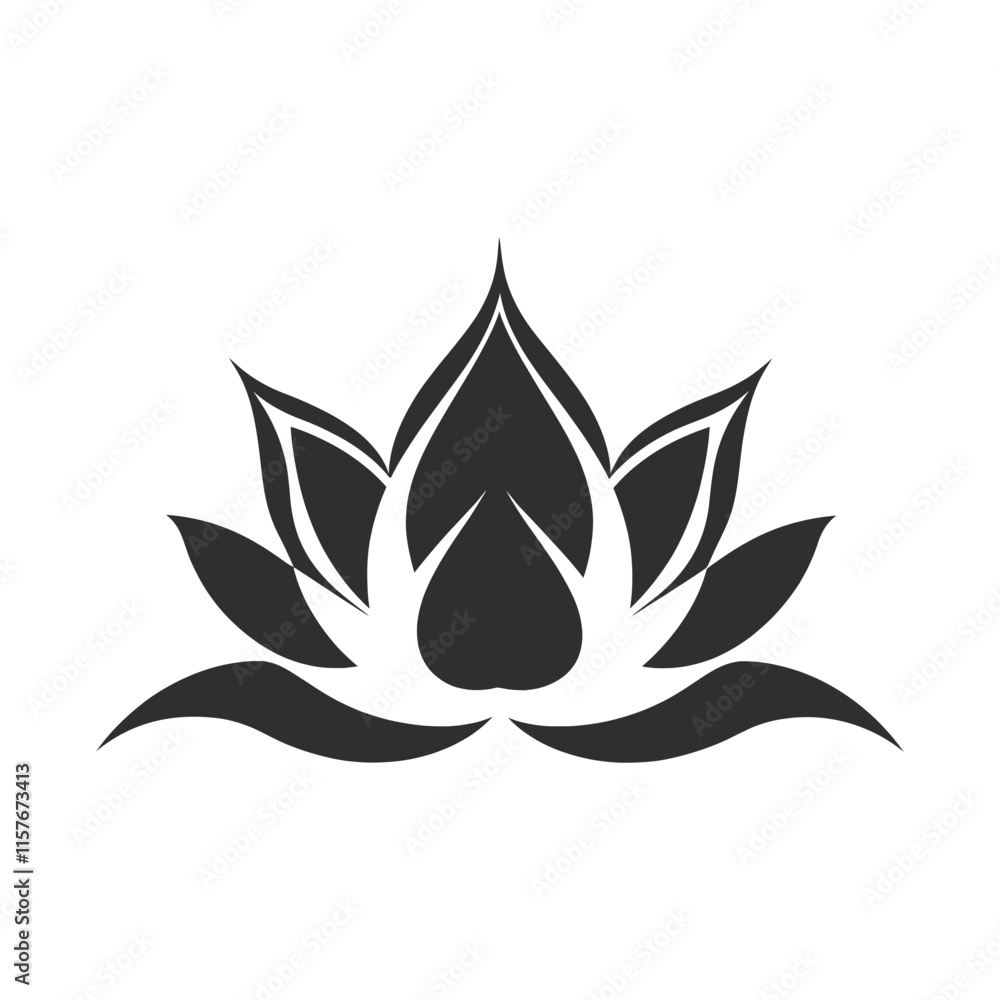 Lotus Icon silhouette vector illustration Lotus Icon silhouette vector illustration