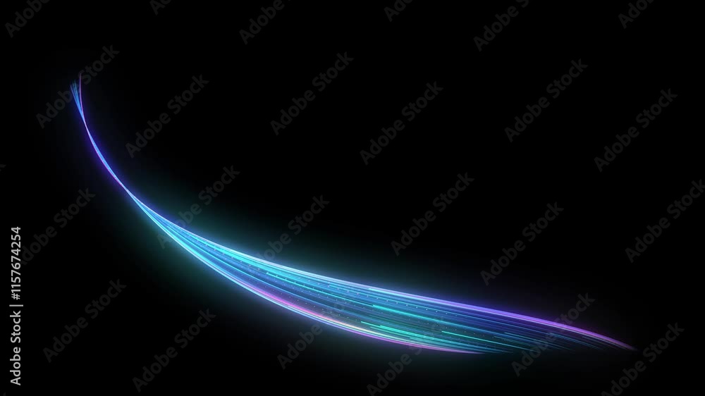 Thin path of blue light lines swirl on a dark background, mixing and forming a beautiful shape of data transfer and speed. 4K Video Thin path of blue light lines swirl on a dark background, mixing and forming a beautiful shape of data transfer and speed. 4K Video