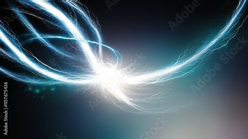 A blue and white light with a white line in the middle. The light is very bright and it looks like it is coming from a star