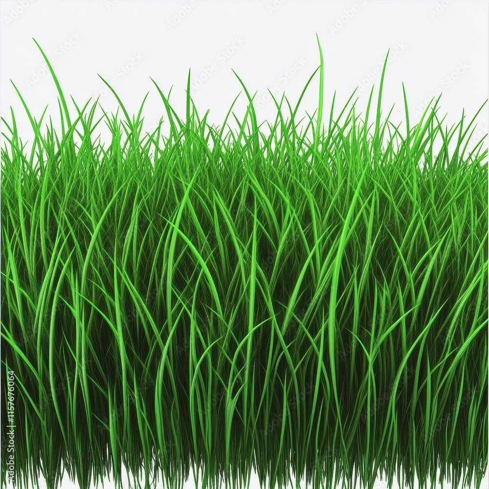 Obraz premium Vibrant green grass blades swaying gently, creating a lush and fresh feeling in nature.