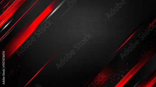 Abstract background with red and black diagonal lines. Modern design.