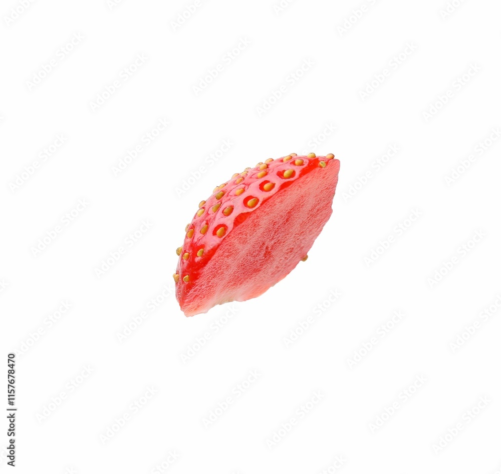 Piece of ripe strawberry isolated on white Piece of ripe strawberry isolated on white