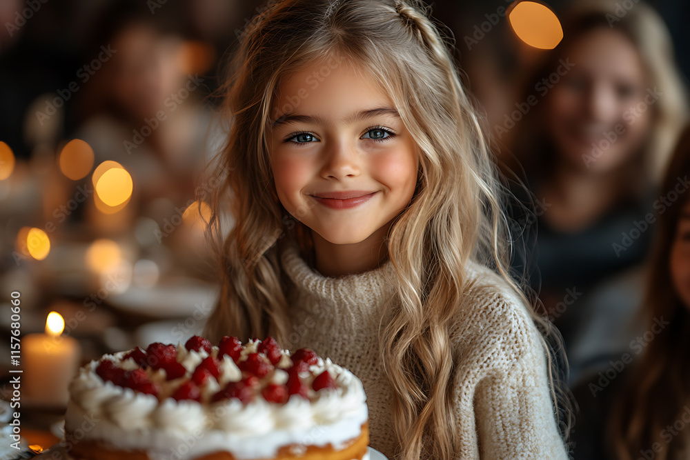 A joyful celebration of a family event, with decorations, cake, and guests enjoying the moment. The image captures the warmth and happiness of a special occasion, perfect for festive moments A joyful celebration of a family event, with decorations, cake, and guests enjoying the moment. The image captures the warmth and happiness of a special occasion, perfect for festive moments
