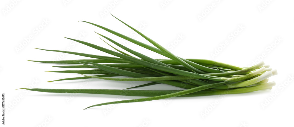 Many fresh green onions isolated on white Many fresh green onions isolated on white