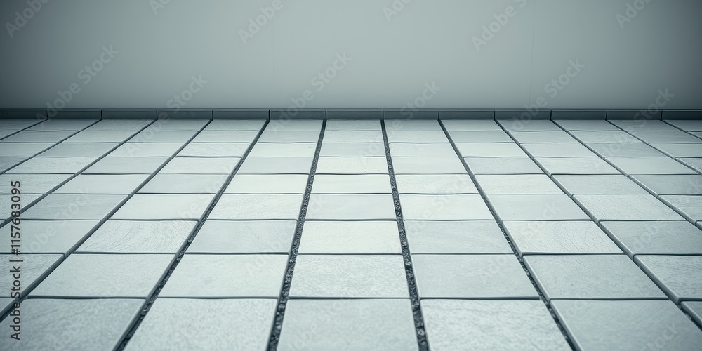 Clean, Modern Floor Tiles and Wall Background A Perspective View Clean, Modern Floor Tiles and Wall Background A Perspective View