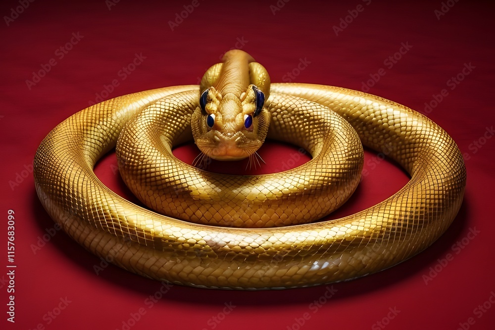 Obraz premium ia generated. Chinese New Year celebration. Chinese culture. Snake