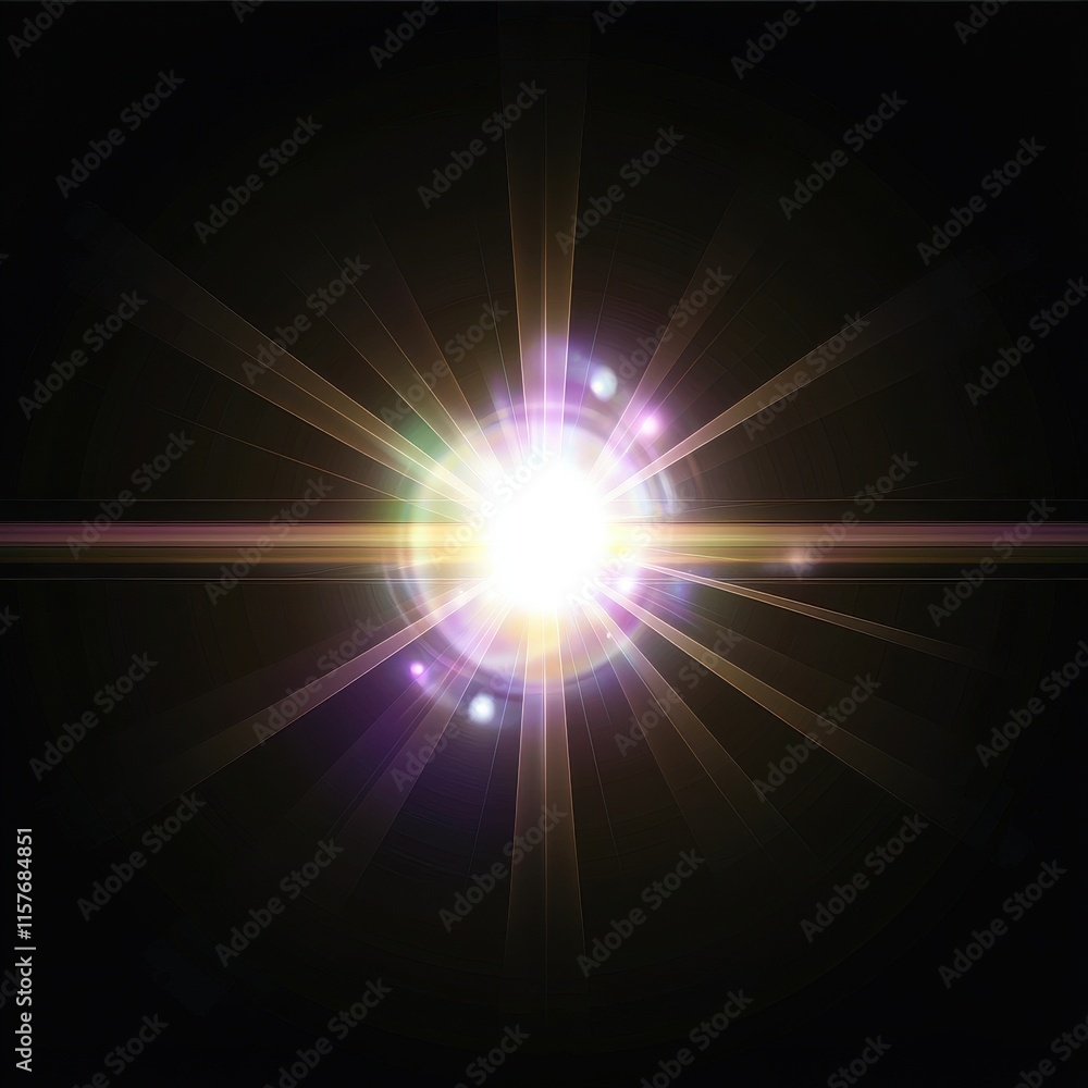 Obraz premium A bright, radiant burst of light against a black background, creating a captivating and ethereal atmosphere.
