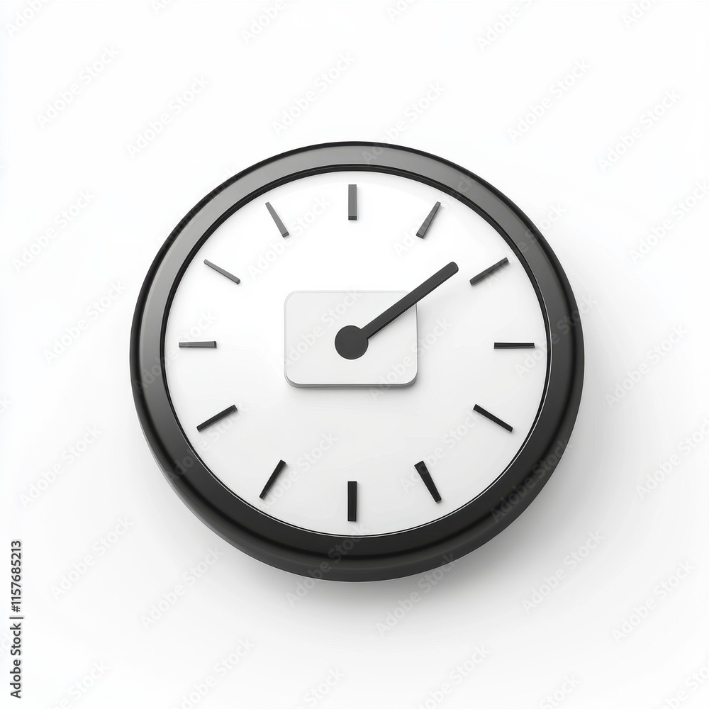 Minimalist black and white clock displaying time with a modern design. Minimalist black and white clock displaying time with a modern design.