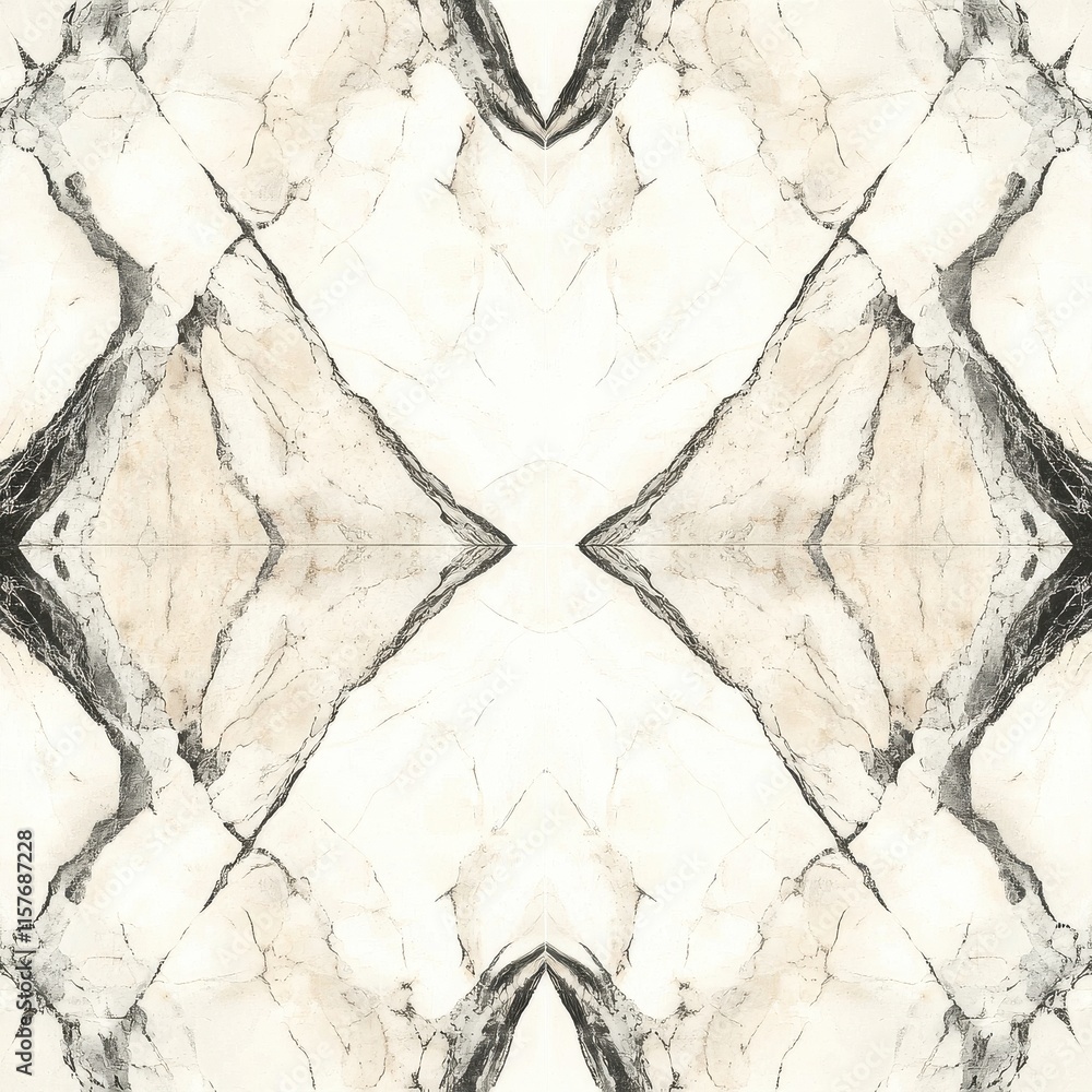 Fototapeta premium Intricate black and white marble pattern, showcasing elegance and symmetry.