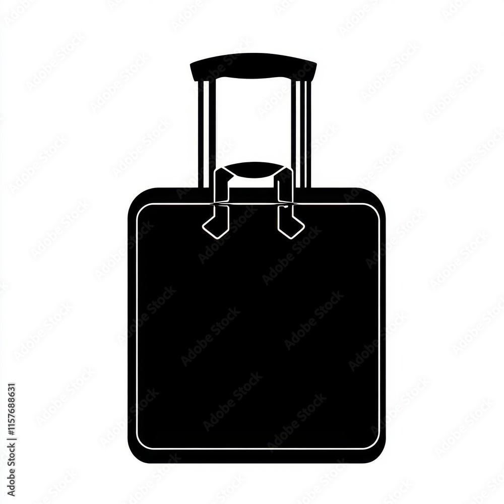 Fototapeta premium Stylish black suitcase on wheels, perfect for travels and adventures.