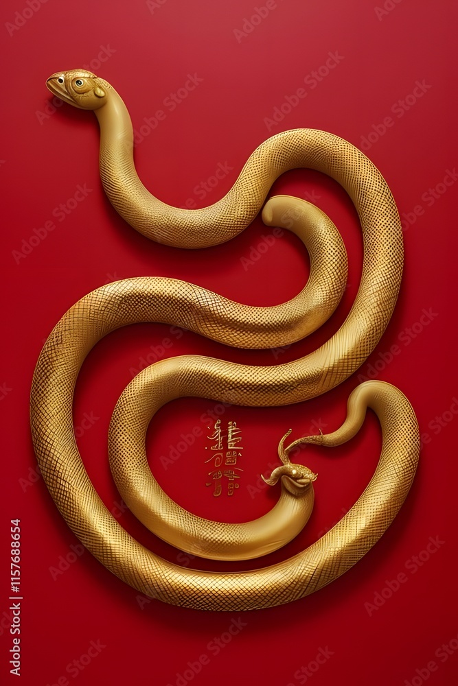 Obraz premium ia generated. Chinese New Year celebration. Chinese culture. Snake