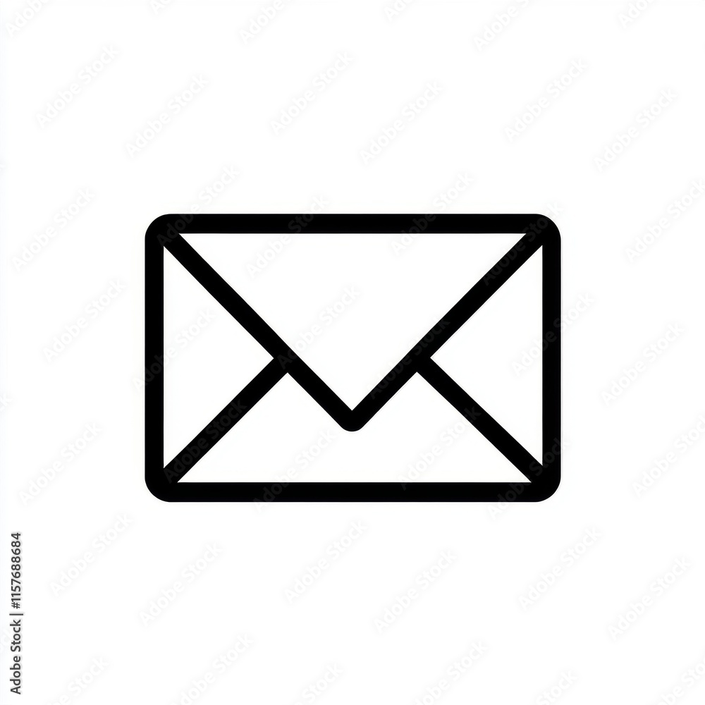 Simple black outline of an envelope symbolizing communication.