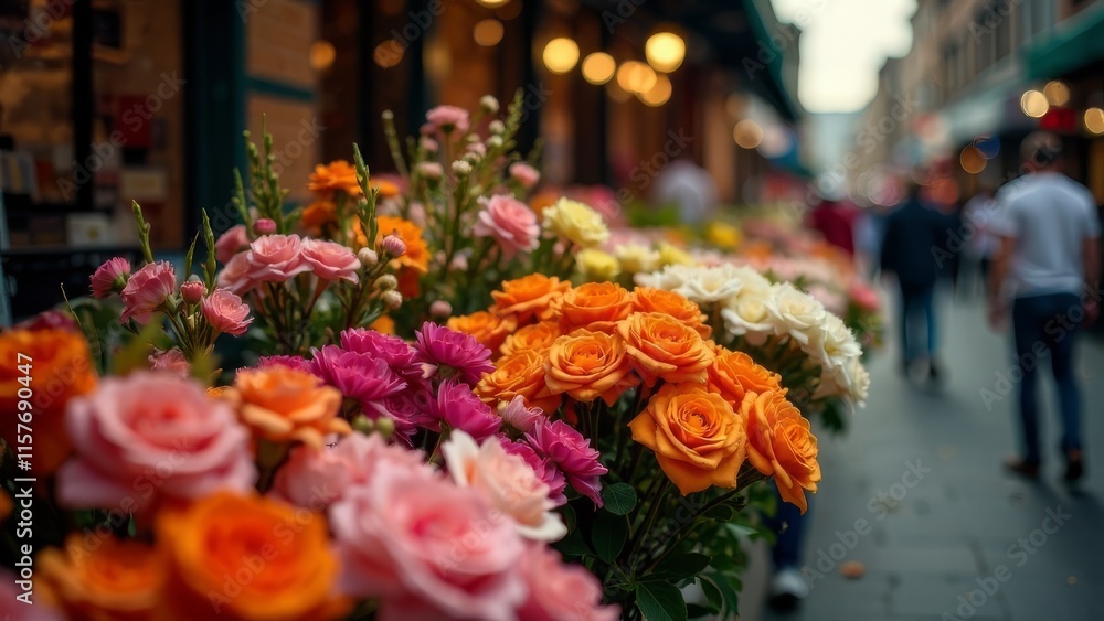 Fresh flower fair on the street Fresh flower fair on the street