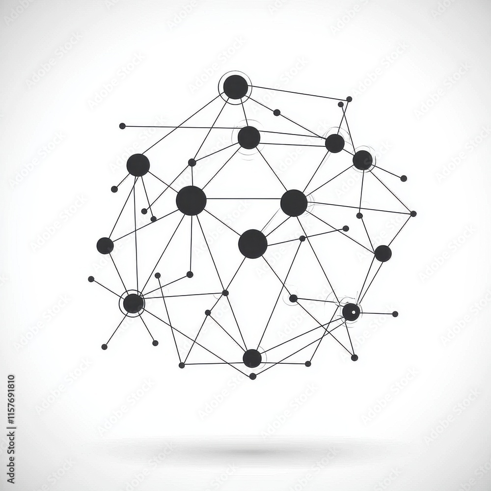 Abstract black network illustration representing connections and data flow in technology. Abstract black network illustration representing connections and data flow in technology.