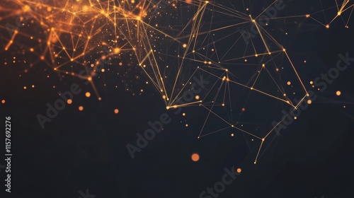 Abstract plexus network glowing in dark background
