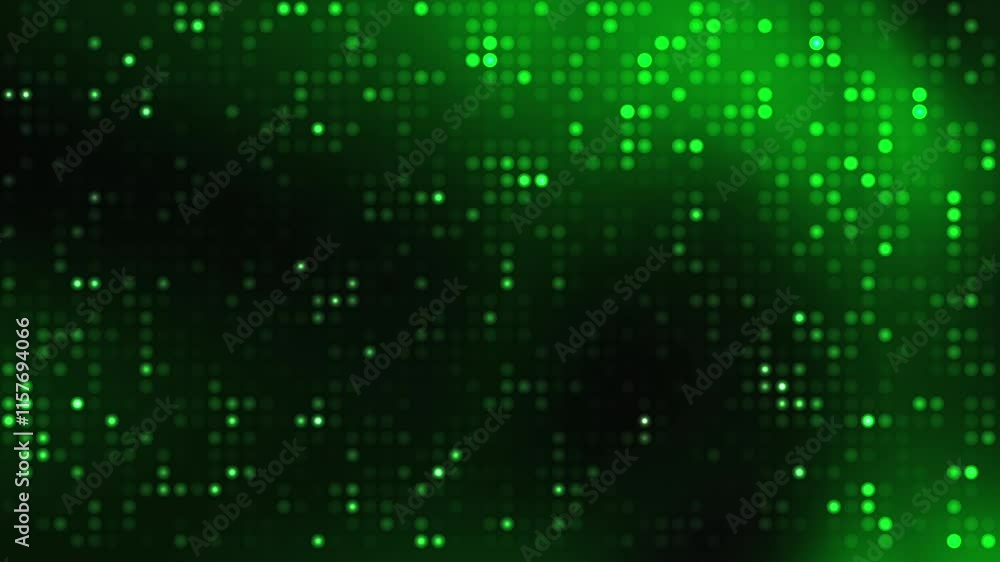 Des points lumineux verts se combinent pour former un arrière-plan numérique. Convient pour la technologie, l'innovation, la science et les concepts futuristes dans les projets de conception graphique
