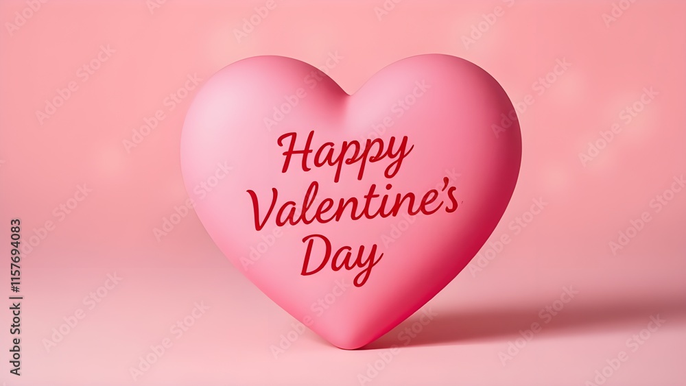 pink heart with happy valentine's day written on it in a pink color background pink heart with happy valentine's day written on it in a pink color background