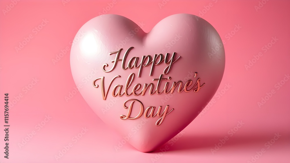 pink heart with happy valentine's day written on it in a pink color background pink heart with happy valentine's day written on it in a pink color background