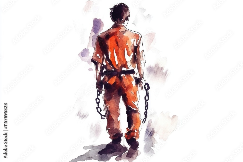 A person with heavy chain links attached to their back A person with heavy chain links attached to their back