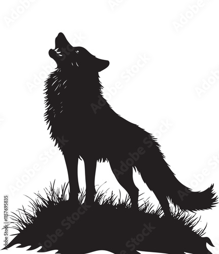 black wolf isolated on white